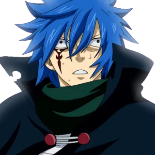 😰 2df060ca Jellal Fernandes Fairy Tail 动漫, 妖精的尾巴, 杰拉尔·费尔南迪斯, 蓝发, 魔法师 telegram sticker