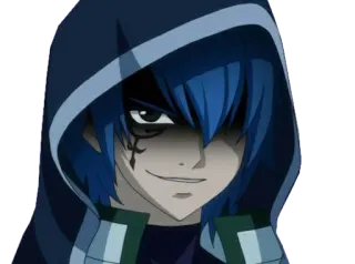 😏 64550f02 Zeref Fairy Tail 动漫, 漫画, 杰尔夫, 妖精的尾巴, 帽衫, 黑暗 telegram sticker