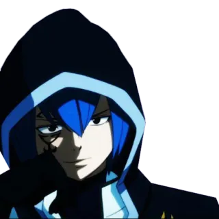 😐 e2479034 Zeref Fairy Tail 动漫, 漫画, 杰尔夫, 妖精的尾巴, 魔法师, 黑魔法,  hooded figure telegram sticker