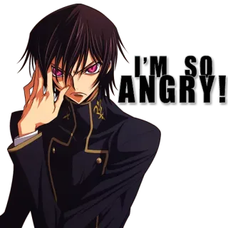 😠 2515be01 I'M SO ANGRY! Anime, Bravo, Expressão, Irritado, Frustrado, Raiva whatsapp sticker