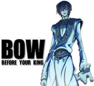 👑 2e5d58e4 Lelouch Lamperouge Code Geass BOW
BEFORE YOUR KING Anime, Mangá, Lelouch, Code Geass, Rei, Realeza, Arco whatsapp sticker