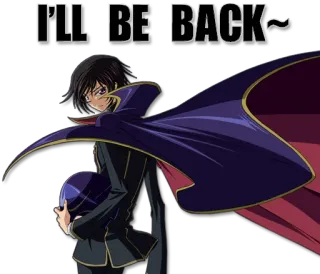 👋 464af1d3 Lelouch Lamperouge Code Geass I'LL BE BACK~ Anime, Code Geass, Lelouch, Eu volto, Personagem, Animação whatsapp sticker