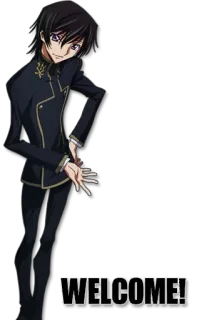 🙌 4d50b94d Lelouch Lamperouge Code Geass WELCOME! Anime, Personagem, Bem-vindo, Lelouch, Code Geass whatsapp sticker