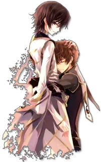 😏 53b48a9d anime, abraço, personagens, amizade whatsapp sticker