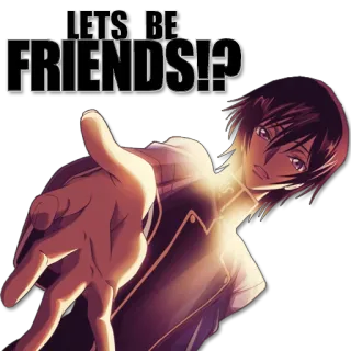 ☺️ e59bc1a4 LETS BE FRIENDS!? anime, amizade, mangá, saudação whatsapp sticker