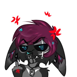 😡 be2725fc Furry, Antro, Dedo corazón, Ofensivo, Dibujos animados, Ira, Arte digital, Perro whatsapp sticker
