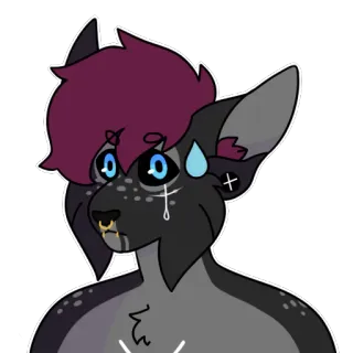 😅 f8e9d59c Furry, Animal, Dibujo, Antro, Triste, Llorando, Piercing, Pendientes whatsapp sticker