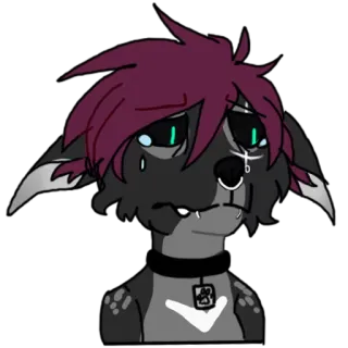 😢 4ab0c8dd 퍼리, 의인화, 슬픈, 우는, 개, 만화, 일러스트 telegram sticker