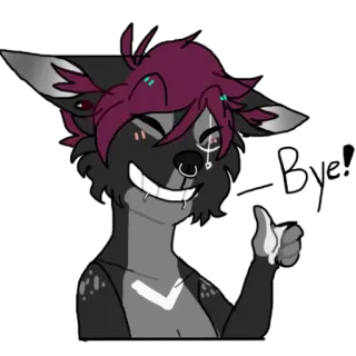 👍 b10793af 퍼리, 수인, 만화, 귀여운, 디지털 아트, 엄지척, 미소 telegram sticker