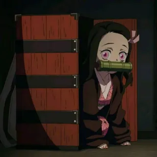 🍒 468bcaf9 Nezuko Kamado Demon Slayer anime, nezuko, demon, kawaii, box telegram sticker