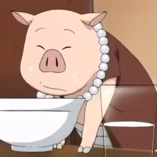 🐷 8474327f cochon, animal, dessin animé, mignon, kawaii, perles, animé whatsapp sticker