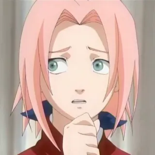 😒 d33cbdff Sakura Haruno Naruto animé, sakura, haruno, naruto, inquiet, triste whatsapp sticker