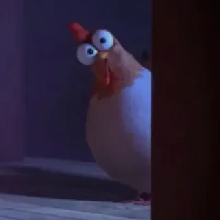 🐔 3cbcd9f5 鸡, 动物, 卡通, 鸟, 眼睛 telegram sticker