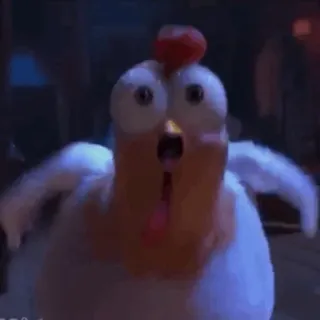 🐔 756a895b 鸡, 震惊, 害怕, 卡通, 动物 telegram sticker