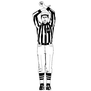 🏈 1968ab62 voetbal, scheidsrechter, sport, officieel, scheidsrechter, gebaar, signaal telegram sticker