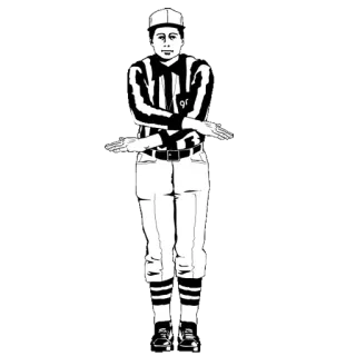 🏈 c2d223b8 scheidsrechter, voetbal, sport, officieel, strafschop, armen gekruist, handsignaal telegram sticker