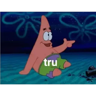 😏 c67e038b Patrick Star Spongebob Squarepants tru パトリック・スター, スポンジボブ, スポンジ・ボブ, アニメ, tru, ミーム telegram sticker