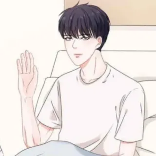 🐽 36d56548 ผู้ชาย, โบกมือ, การ์ตูน, ภาพประกอบ, ทักทาย, เป็นมิตร telegram sticker