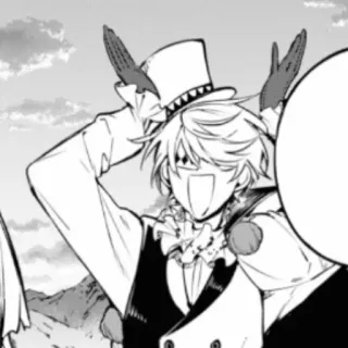 🃏 3a29a78f Anime, Desenho animado, Personagem, Chapéu, Luvas, Feliz telegram sticker