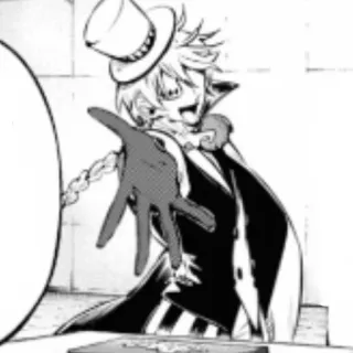 🃏 96049dc2 Anime, Mangá, Cartola, Personagem, Escala de cinza, Luvas, Ameaçador telegram sticker