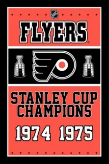🛫 f0a8d8fa FLYERS STANLEY CUP CHAMPIONS 1974 1975 hockey, NHL, Flyers, Stanley Cup, Champions, Philadelphia telegram sticker