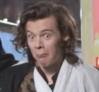 🥀 0835e615 harry styles, mème, tête drôle, célébrité, réaction whatsapp sticker