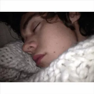 🥀 4f8480d5 personne, dormir, couverture, intérieur, gros plan whatsapp sticker