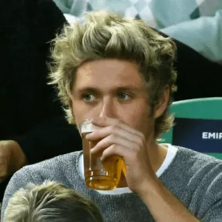 🥀 dc220280 Niall Horan chanteur, bière, boire, homme, portrait whatsapp sticker