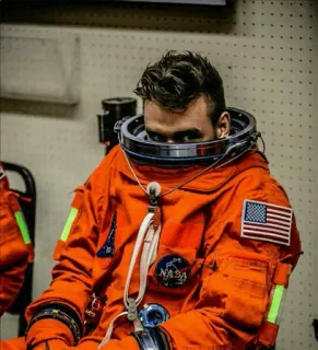 🥀 f39db1f9 astronaute, combinaison spatiale, NASA, drapeau américain, exploration spatiale whatsapp sticker