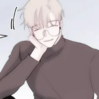 🍢 17ef849b 男人, 肖像, 眼镜, 微笑, 动漫, 漫画, 插画 telegram sticker