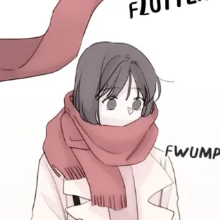 🍢 424964d8 FLUTTER FWUMP 围巾, 冬天, 可爱, 卡通, 动漫, 漫画 telegram sticker
