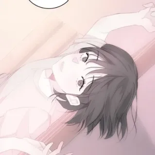 🍢 7e757bd8 动漫女孩, 女人, 躺着, 放松, 卡通, 插图 telegram sticker