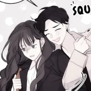 🍢 81128ad6 squ 动漫, 女孩, 男孩, 拥抱, 可爱, 挤压 telegram sticker