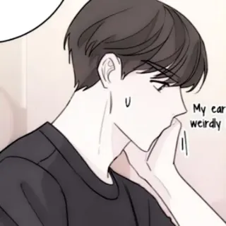🍢 93ee993f My ear weirdly 男人, 耳朵, 动漫, 漫画, 艺术, 卡通 telegram sticker
