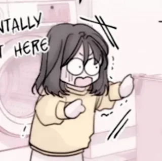 🍢 b552f506 IMENTALLY T HERE 动漫, 卡通, 恐慌, 插画, 表情 telegram sticker