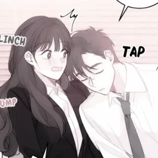 🍢 d5ee9cc7 CLINCH TAP 漫画, 亲吻, 浪漫, 情侣, 可爱, 插画 telegram sticker