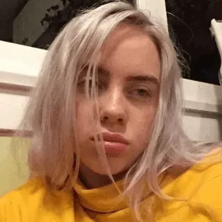 🦄 444c6551 Billie Eilish Billie Eilish, ca sĩ, người nổi tiếng, nhạc pop, âm nhạc, tóc vàng telegram sticker
