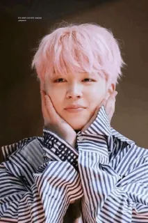 ➖ 535e31e8 Jimin kpop, bts, idol, cantante, capelli rosa, persona, musica whatsapp sticker