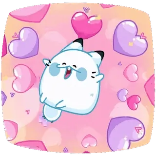 🥰 c346fe74 gato, corações, fofo, animal, adesivo, desenho animado telegram sticker