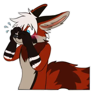 😨 f7b51408 zorro, furry, avergonzado, mono, antropomórfico, animal telegram sticker