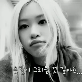 👒 62979ea0 은발이 그리울 것 같아요... ผู้หญิง, ขาวดำ, เกาหลี, ภาพเหมือน whatsapp sticker