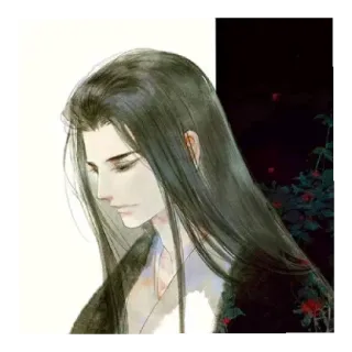 😶 37dc7e55 homem, cabelo comprido, retrato, arte, pintura, ilustração telegram sticker