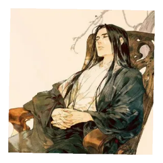 😴 b72ea326 homem, cadeira, sentado, retrato, arte, ilustração telegram sticker