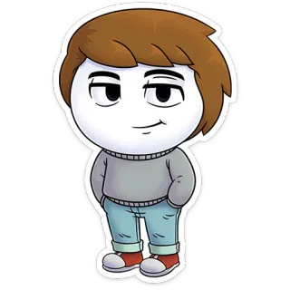 ⭐ 52cc9345 Dessin animé, Personnage, Autocollant, Dessin, Garçon, Décontracté telegram sticker