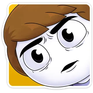 ⭐ 86780667 dessin animé, personnage, visage, expression, autocollant telegram sticker