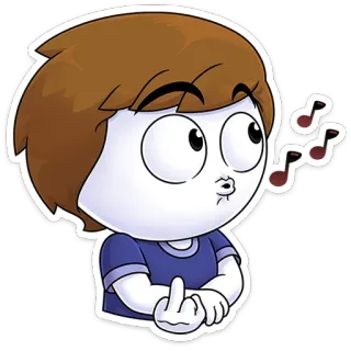 ⭐ d77cf3d5 dessin animé, doigt d'honneur, geste obscène, expression, humour, mème telegram sticker