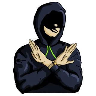 👎 e766f8ef hoodie, kruis, armen, anoniem, figuur, silhouet telegram sticker
