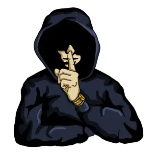🤫 ef86cc7f hoodie, ssst, silhouet, stilte, geheim, verborgen telegram sticker