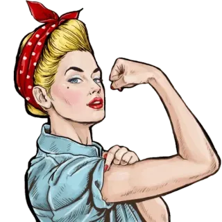 💪 185cd81f Rosie the Riveter Рози Клепальщица, сильная женщина, винтаж, ретро, сила, феминизм, расширение прав и возможностей женщин, мотивация telegram sticker