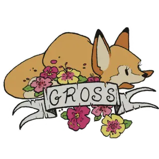 🙄 10bcd118 GROSS zorro, flores, asqueroso, animal, lindo, dibujos animados telegram sticker